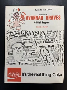 1973 Savannah Braves Minor League Baseball Official Program Scorecard - Picture 1 of 1