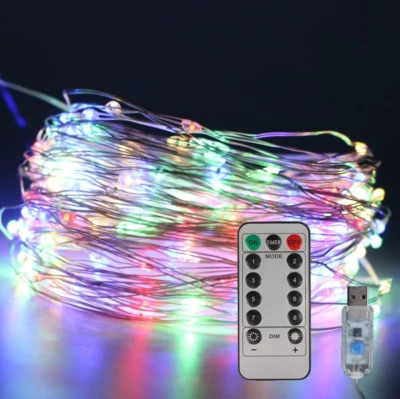 50/100/200 LED USB Micro Rice Wire Copper Fairy String Lights Party - Image 1 of 4