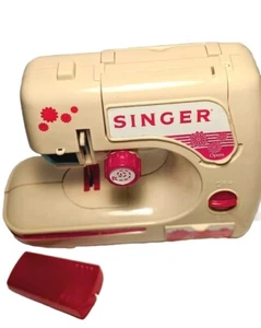  Child's  Sewing Machine Singer Vintage White and Red Collectible - Picture 1 of 6
