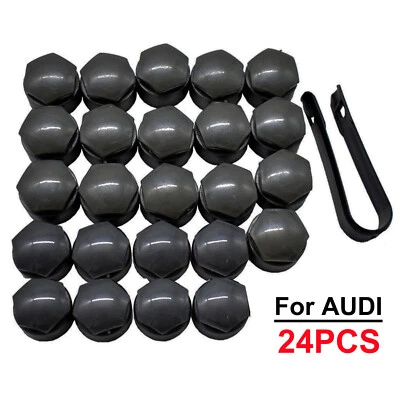 Wheel Nut Bolt Cap Hub Screw Cover Car Parts Black For Audi A4 A6 Q3 Q5 TT 25mm/ Foto 1 de 4