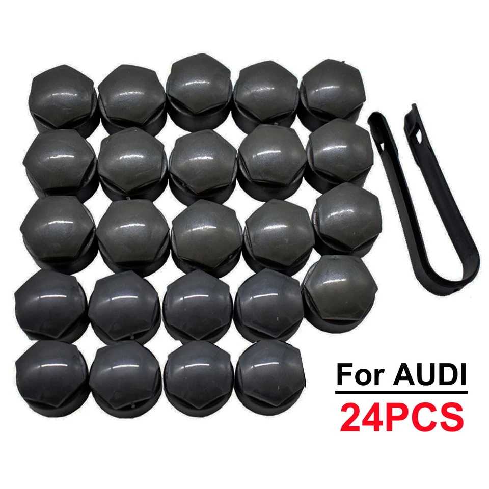 Wheel Nut Bolt Cap Hub Screw Cover Car Parts Black For Audi A4 A6 Q3 Q5 TT 25mm/ Foto 1 de 4