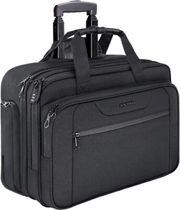 Rolling Laptop Bag Premium Wheeled Briefcase Fits up to 17.3 Inch Laptop Water-P - Picture 1 of 11