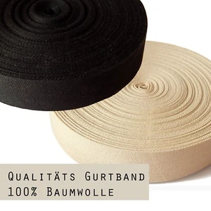 GURTBAND Taschengurt Baumwolle 40 mm Meterware, schwarz natur Taschengurt reine - Bild 1 von 4