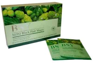 BSY Noni Black Hair Magic Hair Tintura Capelli Shampoo 100% Naturale e Originale 20mlx20's - Foto 1 di 7