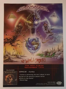 RAYOS GAMMA ~ "¡Sin orden mundial!" ~ Publicidad promocional/impresión de revista vintage 2001 power metal - Imagen 1 de 1