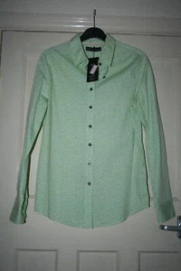 CAMISA DE ALGODÓN ESTAMPADA VERDE MARK & SPENCER NUEVA CON ETIQUETAS TALLA 6 CON ELÁSTICO - Imagen 1 de 3