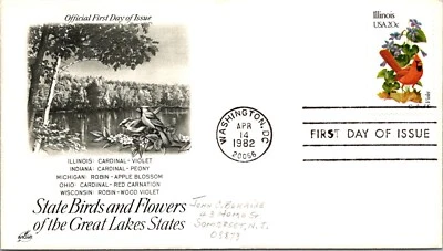 FDC 1982 SC #2002b Artcraft, Cardinal & Violet - DC Cancel - Single - J5321 - Image 1 of 2