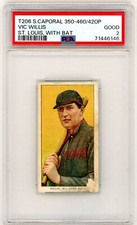 1909-1911 T206 Sweet Caporal Vic Willis St Louis With Bat PSA 2 HOF 350-460
