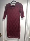 Ladies Alice & You Lacey Deep Red Dress Size 10