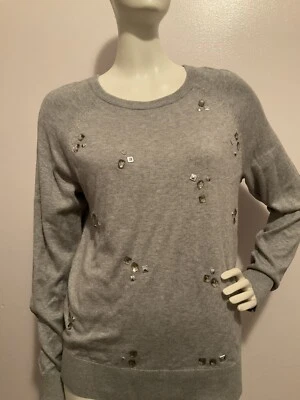 NWT WOMEN'S MICHAEL KORS PEARL HEATHER JEWEL EMBELLISHED SWEATER  SZ  S, M, M. Foto 1 de 4