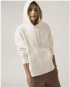NWT Athleta Retroplush II Hoodie Sweatshirt S Size Small Magnolia White $99 - Picture 1 of 9