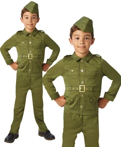 Armee Jungen Kostüm Militär Soldat Kinder Berufe Verkleidung Jungen Mädchen - Bild 1 von 5