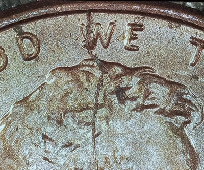 2015-P Spike Head Die Crack Error Obverse Lincoln Cent  - Image 1 of 4