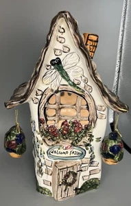 Blue Sky Clayworks Libelle Teelichthaus 8,5"T Heather Goldminc offene Tür - Bild 1 von 12