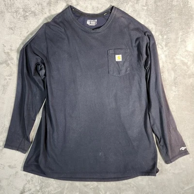 Carhartt Para Hombres 3XL Alto Azul Marino Calce Relajado Manga Larga Bolsillo Camiseta Ropa de Trabajo Foto 1 de 4