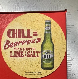 MILLER CHILL BEERVEZA MIT EINEM HAUCH LIMETTE & SALZ 4 ZOLL RUNDER BIERUNTERSETZER 2009 - Bild 1 von 2