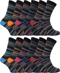 3-12 pares de calcetines para diabéticos no elásticos sueltos agarre suave top adultos Reino Unido 6-11 - Imagen 1 de 6