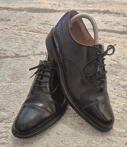 LOAKE UK 8 EX Chunky Vintage Black Hi Shine Derby Schuhe - Bild 1 von 8