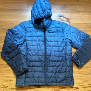 Gap blue ombre full zip hooded lightweight puffer coat SIZE XL - Picture 1 of 5