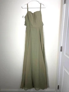 Stacees A-line Square Neckline Sleeveless Floor-Length Chiffon Dress Celadon 6 - Picture 1 of 9
