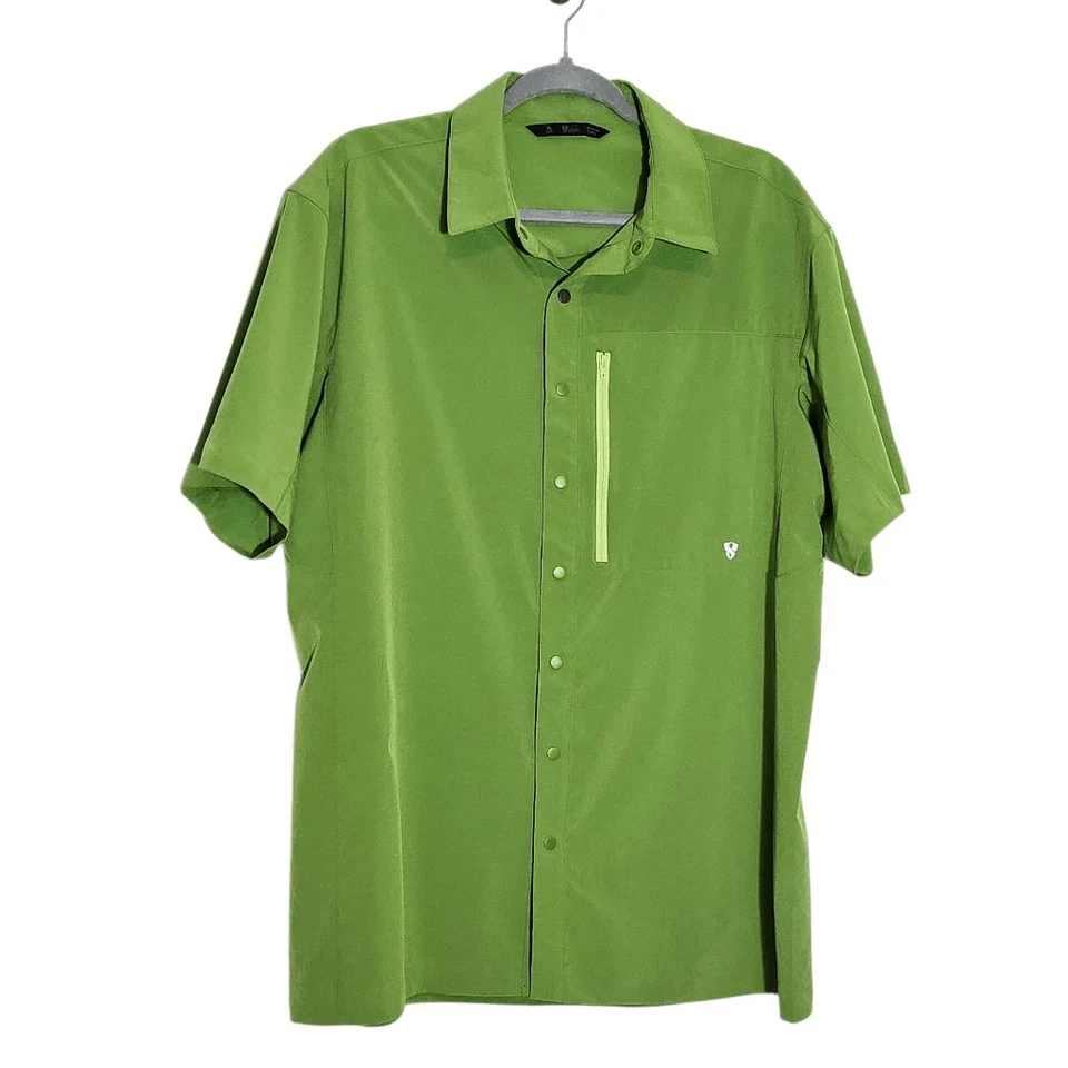 Camisa estoica verde manga corta con frente a presión talla XL camisa estoica verde Foto 1 de 4