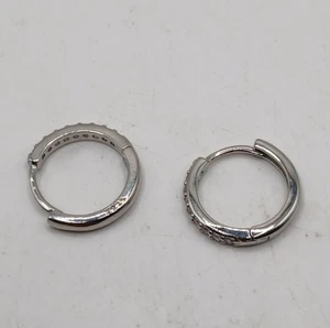 S925 Sterling Huggie Creolen - Bild 1 von 4