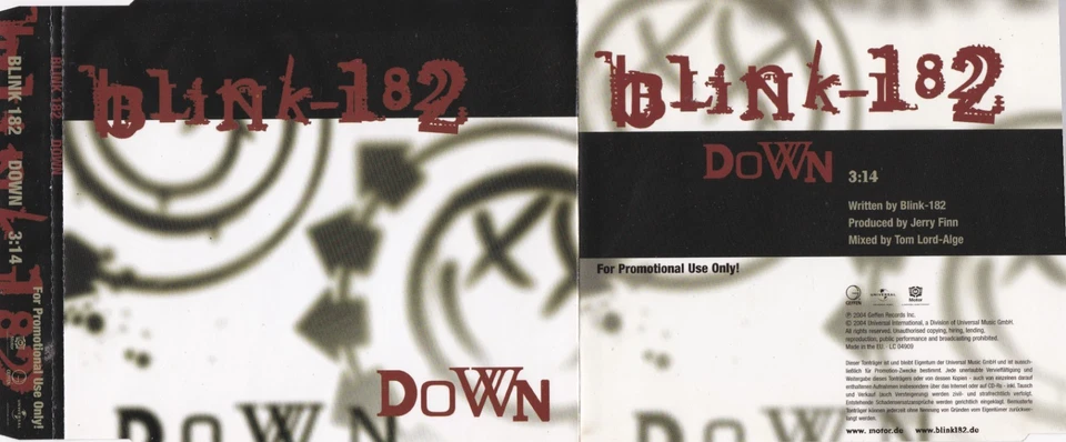Blink-182 - Down  (1 Track Promo CD) - Bild 1 von 1