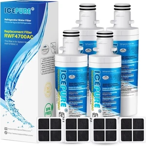 4 PACK Fit For LG LT1000P ADQ747935 MDJ64844601 Water Filter Air Filter Icepure - Picture 1 of 5