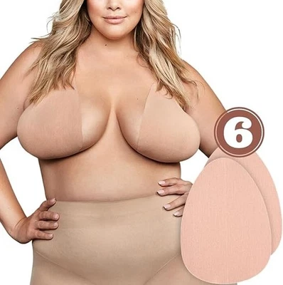 Sujetador sin tirantes adhesivo cinta de levantamiento de senos invisible BODi Essentials XL, beige para Foto 1 de 4