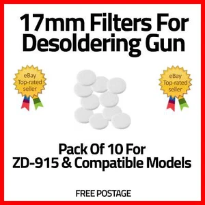 10 Pack Duratool ZD-915 Compatible Desoldering Filters - 17mm - Picture 1 of 2