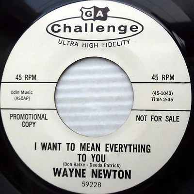 WAYNE NEWTON 45 I Want to mean everything to you I still love you 64 PROMO e7198 Foto 1 de 2