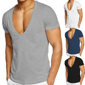 Men Muscle Workout T-Shirt Muscle Tee Shirt Sport Tops Gym Running Casual Shirts - Picture 1 of 37