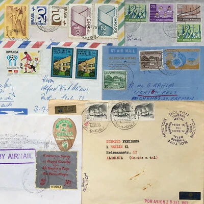 Flugpost Luftpost Brief Brasilien Chile Tonga Pakistan Indonesien Rwanda ab 1971 - Bild 1 von 4