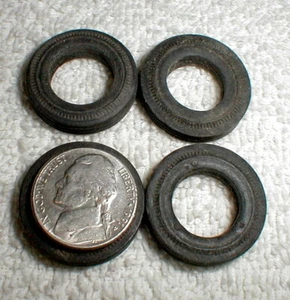 4 Tires Slicks OD 1" X 7/16" ID X 3/16"W Firestone Smooth Center Slot Car NOS - Picture 1 of 6