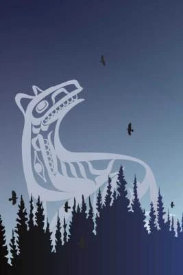 Mark PRESTON Indigenous " Wolf Spirit " CANVAS ART Canadian Native Tingit Gift - Image 1 of 4