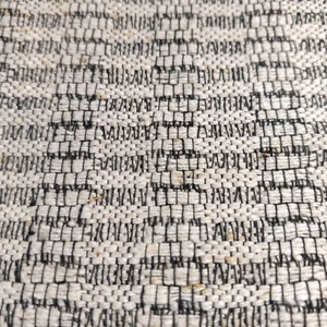 Cremeweiß Schwarz Gewebt Couturier Baumwolle Kleid Jacke Stoff 44 Weite 3 Yards - Bild 1 von 4