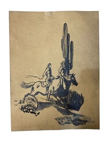 Harold von Schmidt - PAPER PAINTING - AMERICAN ILUSTRATOR - SIGNED - Picture 1 of 2