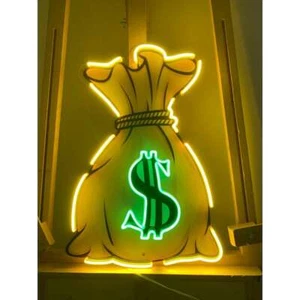Bolsa de dinero letrero de neón, pared, fiesta, bar, decoración del hogar, mejor regalo - Imagen 1 de 7