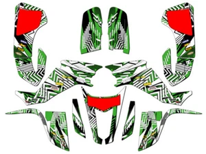 All Years KFX 400 MAYHEM Green Senge Graphics Kit Compatible with Kawasaki - Picture 1 of 7