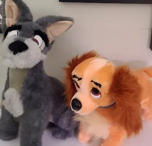 "Disney VINTAGE Lady & The Tramp 16" peluche RARO set - Ottime condizioni! - Foto 1 di 5