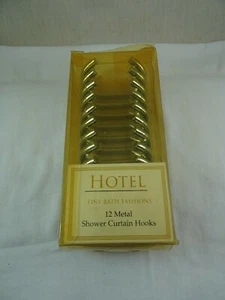 Hotel 12 Metal Chrome Shower Curtain Hooks Silver tone 2" NEW - Picture 1 of 7