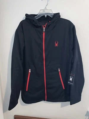 NWT MENS M MEDIUM SPYDER FULL ZIP SOFTSHELL HOODED HOODIE JACKET COAT $149 - Image 1 of 4