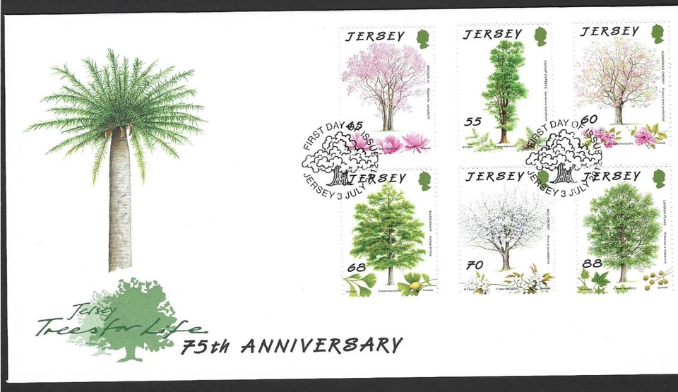 JERSEY 2012 TREES SET on UNADDRESSED FIRST DAY COVER - Image 1 of 1
