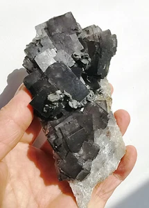 275g Natural Transparent Fluorescent Fluorite Quartz Mineral Specimen Fujian - Picture 1 of 12