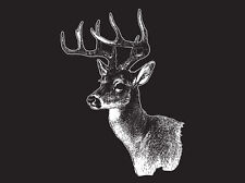 Detailed Deer woodcut style sticker decal laptop automotive window whitetail