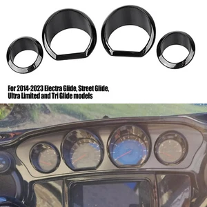 Motorcycle Black Gauge Bezel Trim Ring For Harley Ultra Limited FLHTK 2014-2023 - Picture 1 of 14