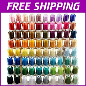 Complete 80 Color polyester Embroidery Thread Set - 1000M Spools, 100% Polyester - Picture 1 of 8