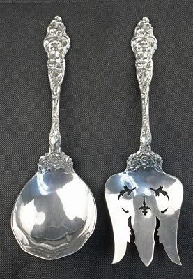 Reed & Barton Sterling LES SIX FLEURS 9 7/8" Salad Serving Set - Image 1 of 4