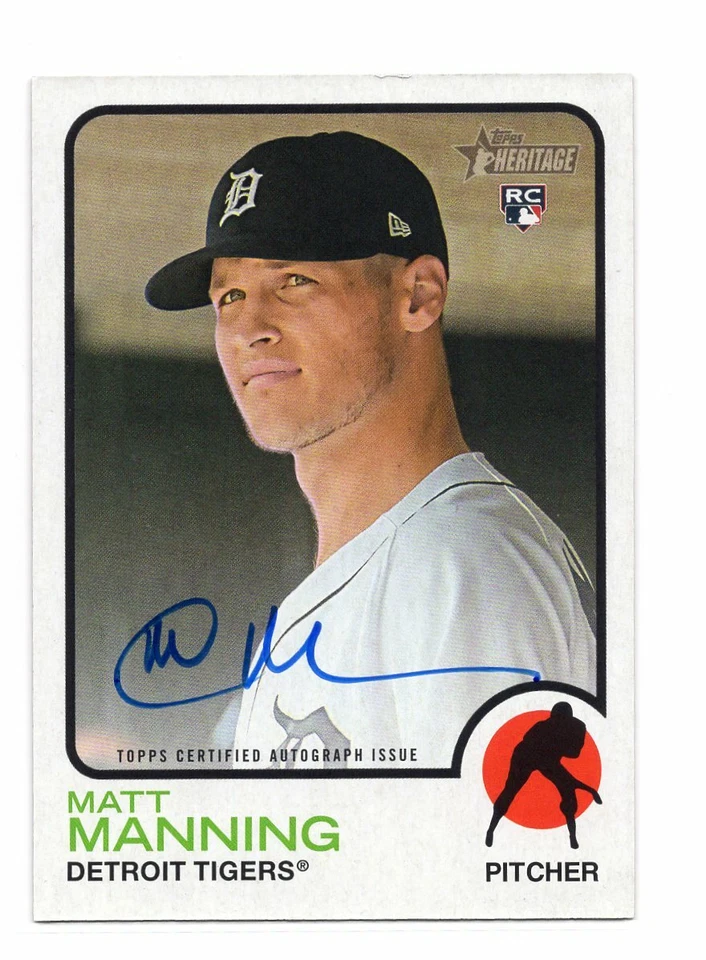 2022 Topps Heritage Rookie Real One Autograph Blue Ink Matt Manning RC - Image 1 of 1