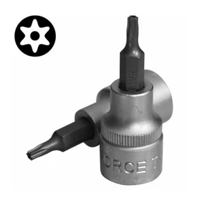 Force / King Tony 3/8" Dr S2 Torx Star Socket Bit Option:T8H-T60H Tamperproof - Picture 1 of 7